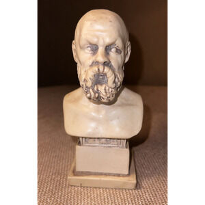 Vintage Socrates Cast Alabaster Statue Bust 6 inches Height